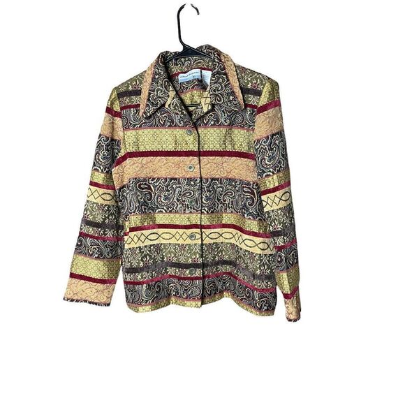 Vintage Alfred Dunner Tapestry Button Up Jacket size 12P - Picture 1 of 8